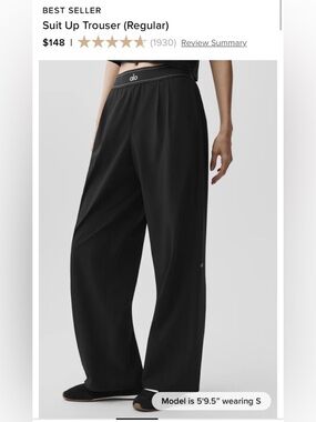 ALO Yoga Black Track Joggers with Branded Elastic Waistband